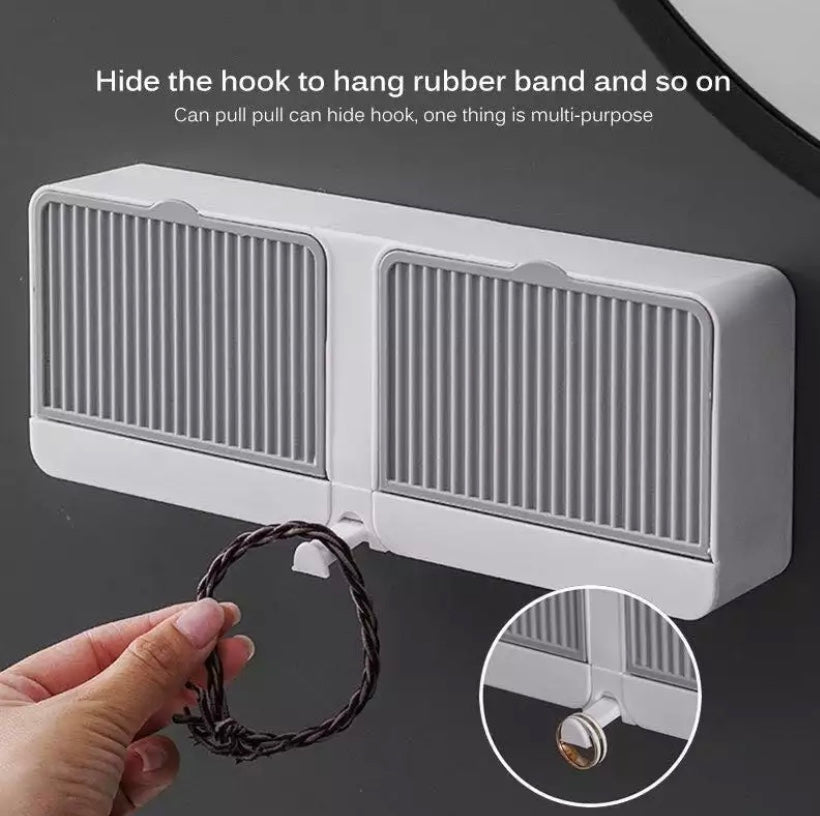 Double Grid Soap Holder Flip Box Storage