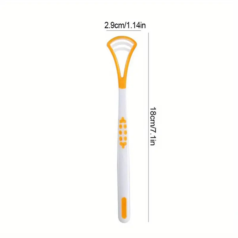 BUY 1 TAKE 1 Dual-Sided Tongue Cleaner Brush, Oral Hygiene Tongue Scraper With Non-Slip Handle