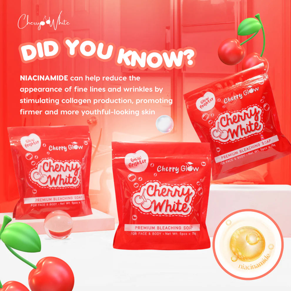 CHERRY WHITE GLOW PREMIUM BLEACHING SOAP | 10X POWER WHITENING | 5PCS PER PACK