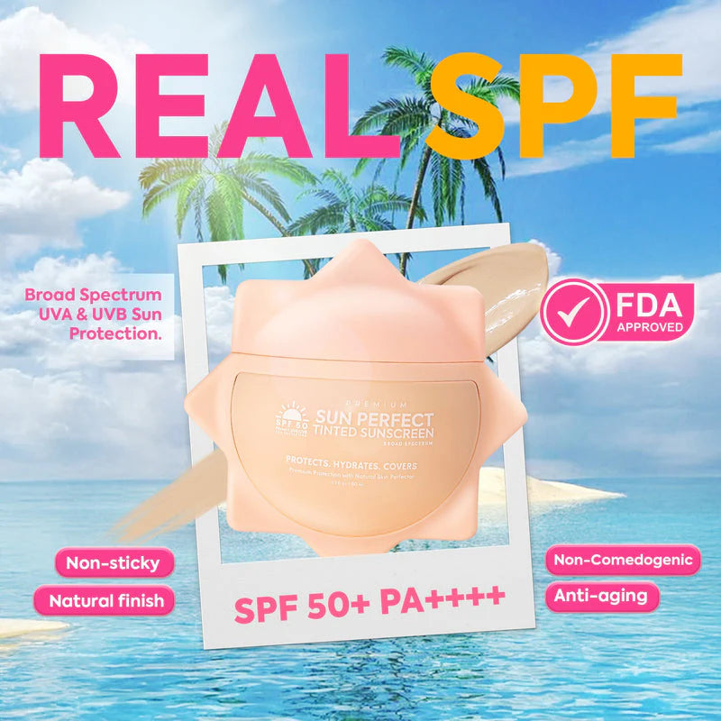 HIKARI SKIN Premium SUN PERFECT Tinted Sunscreen SPF 50 Facial Sunscreen Sun Protection Ultrafresh