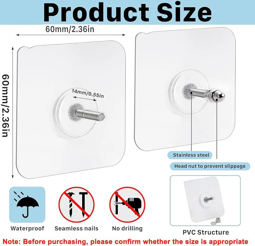Self Adhesive Hanging Nails Wall-Mounted Screw | 10pcs Per Pack