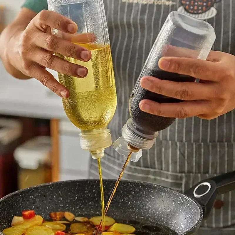 No Spill Oil Bottle Kitchen Squeeze Oil Bottles Leakproof Condiment Bottles