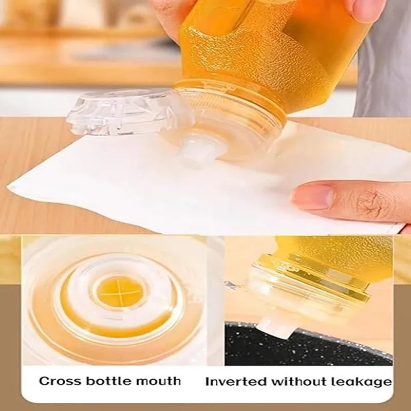 No Spill Oil Bottle Kitchen Squeeze Oil Bottles Leakproof Condiment Bottles