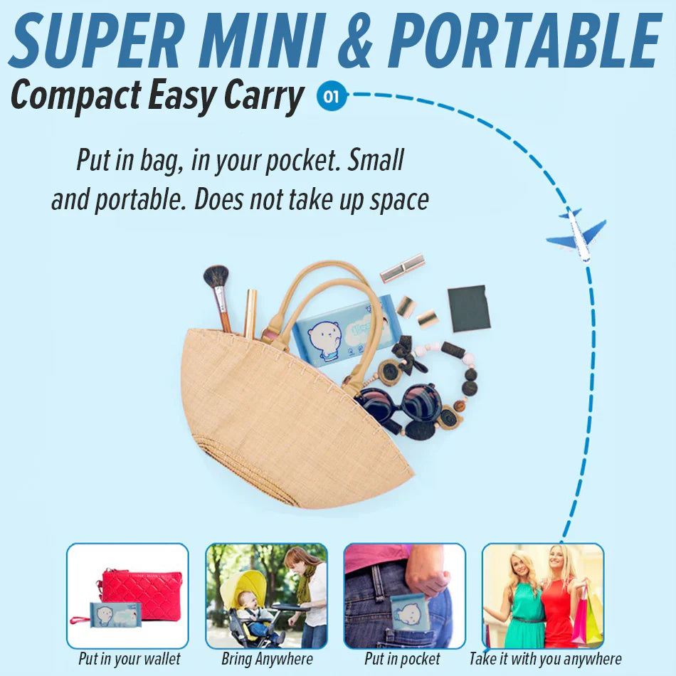 Mini Wet Wipes Portable Travel Size 8pcs in 1 Pack