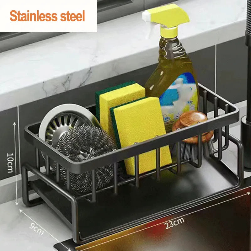 Metal Sponge Drainer Rack Soap Holder Organizer