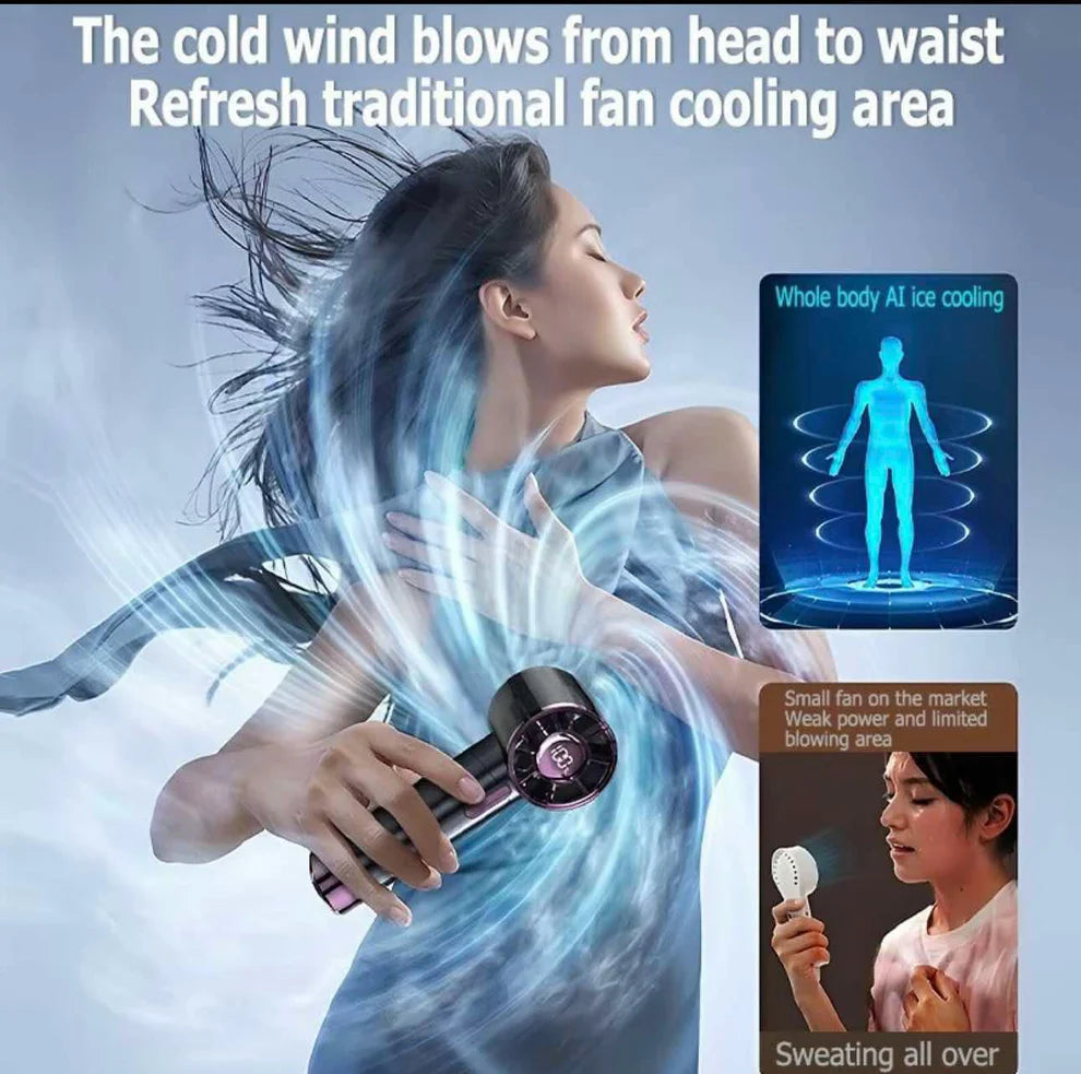 8000MAH Bladeless Handheld Small Fan Portable High Speed Rechargeable Turbo Fan With 100 Gear Super