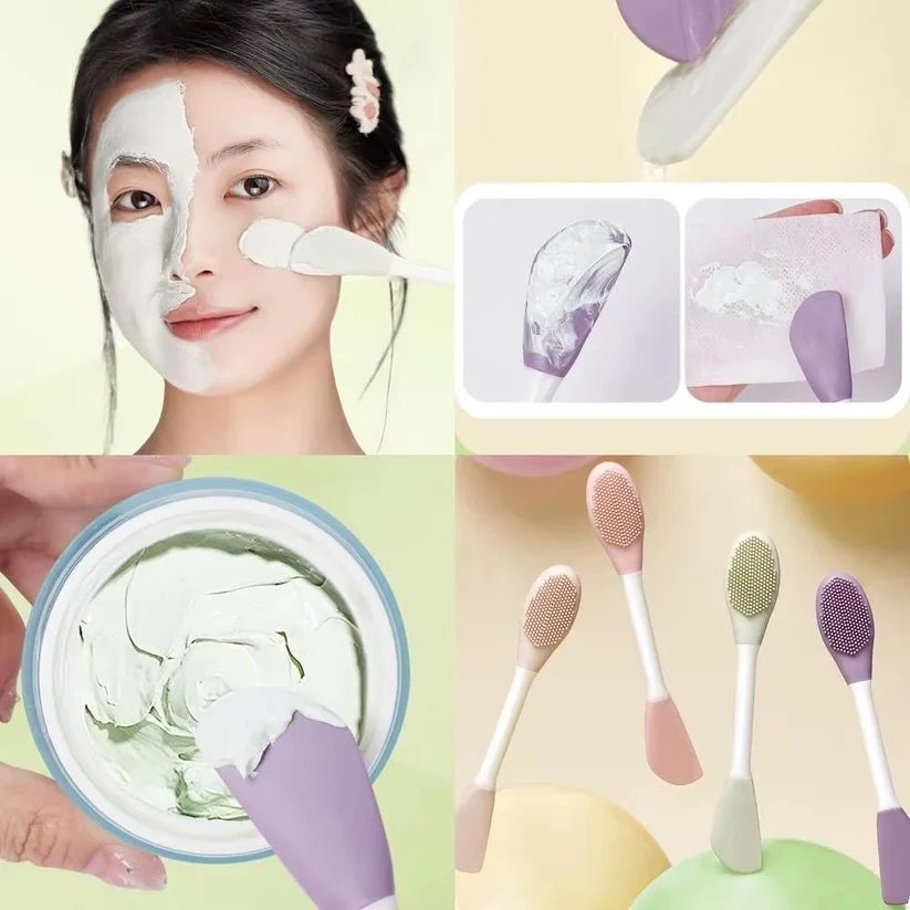 Facial Brushes Exfoliating Double Head Facial Clean Brush Silicone Skin Care Tools
