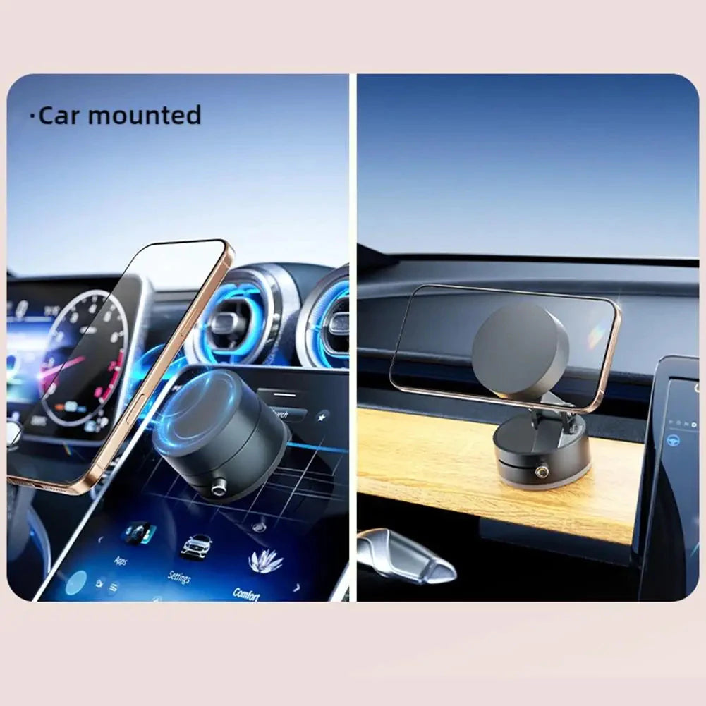 Vacuum Suction Magnetic Phone Holder with Strong Hold and 360° Rotation