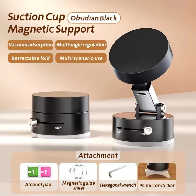 Vacuum Suction Magnetic Phone Holder with Strong Hold and 360° Rotation