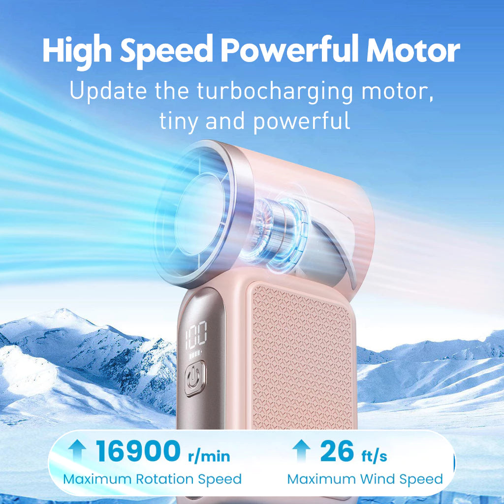 Smallest Fan (2025 New) 3600mAh Portable Mini Handheld Turbo Fan 3.5-inch 16900 RPM High-Speed Personal Strong Wind