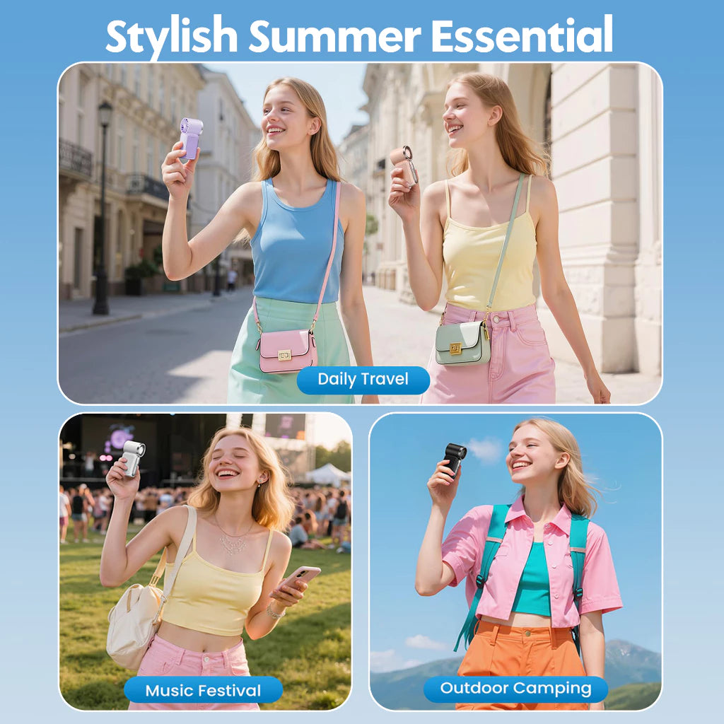 Smallest Fan (2025 New) 3600mAh Portable Mini Handheld Turbo Fan 3.5-inch 16900 RPM High-Speed Personal Strong Wind