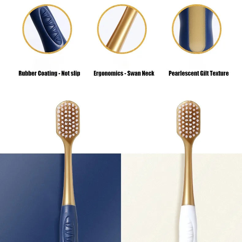 6pcs Toothbrushes Premium Soft Bristles Wide Head Home Travel Genuine Daily Use Adult
