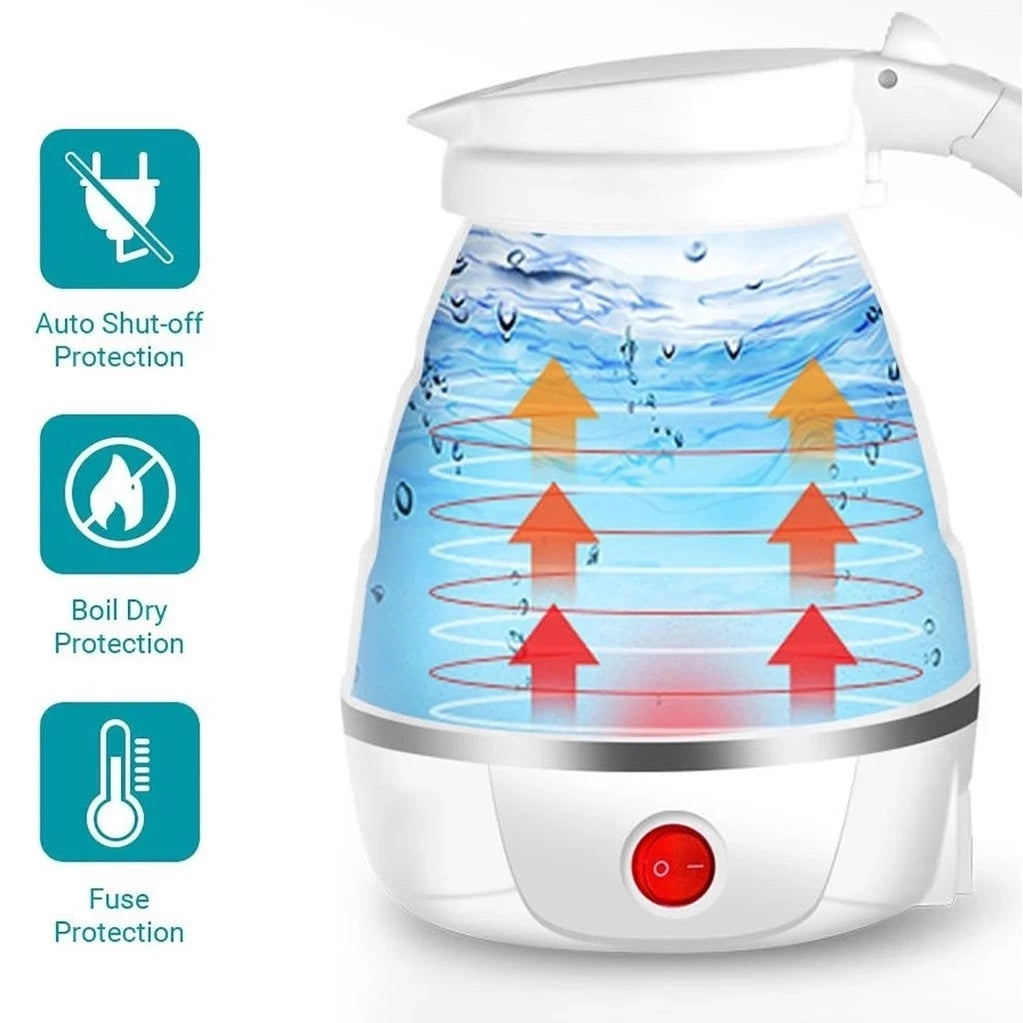 Silicone Travel Folding Electric Kettle Collapsible Foldable Tea Water Kettle