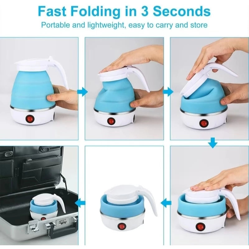 Silicone Travel Folding Electric Kettle Collapsible Foldable Tea Water Kettle