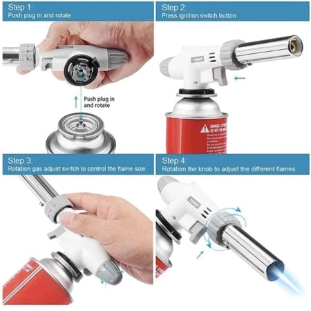 Flame Gun Gas Torch Butane Auto Ignition Jet Burner Welding Torch