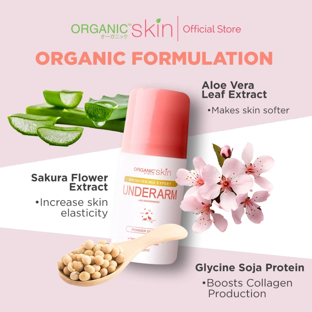 Organic Skin Japan Intensive Whitening Underarm Powder Dry Deodorant Deo Roll on