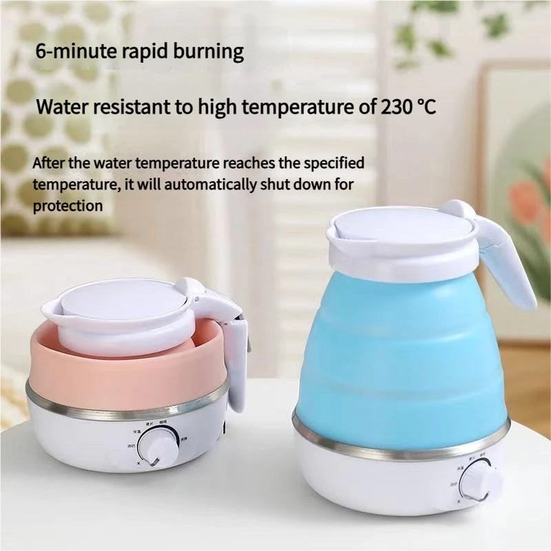 Silicone Travel Folding Electric Kettle Collapsible Foldable Tea Water Kettle