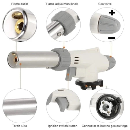 Flame Gun Gas Torch Butane Auto Ignition Jet Burner Welding Torch