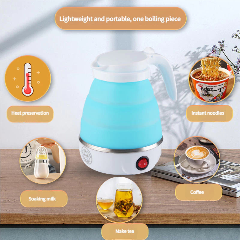 Silicone Travel Folding Electric Kettle Collapsible Foldable Tea Water Kettle