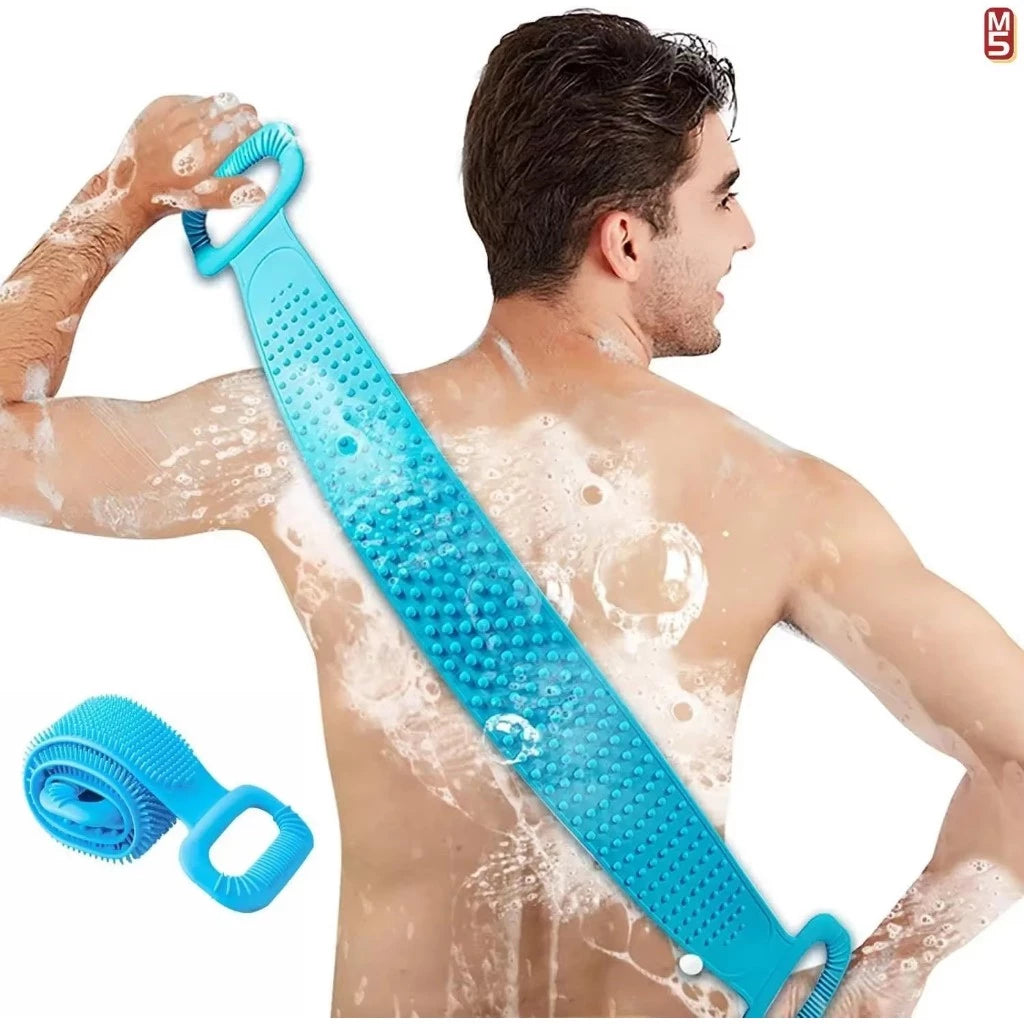 Silicone Body Scrubber Bath Brush Exfoliating Shower Brush Bath Belt Body Scrub Back Massage Brush