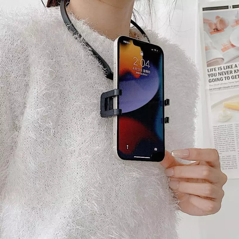 360° Rotatable Neck Phone Holder Universal for Sports Running Cycling Gym Hands Free Mobile Stand