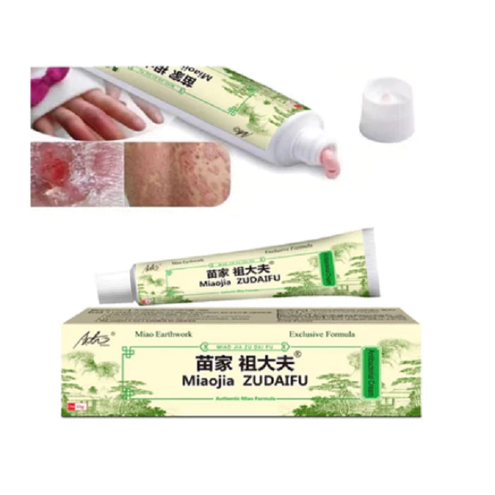 Miao Jia Zudaifu Herbal Skin Cream Soothes Itching from Eczema and Psoriasis, 15g