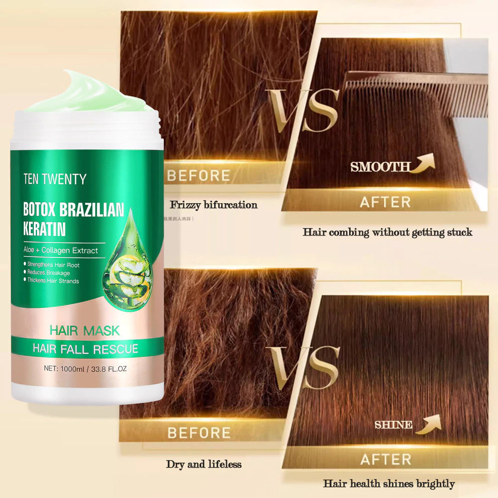 TEN TWENTY Botox Keratin Hair Mask Treatment Damage Frizzy Maintenance Moisture Anti Hair Loss