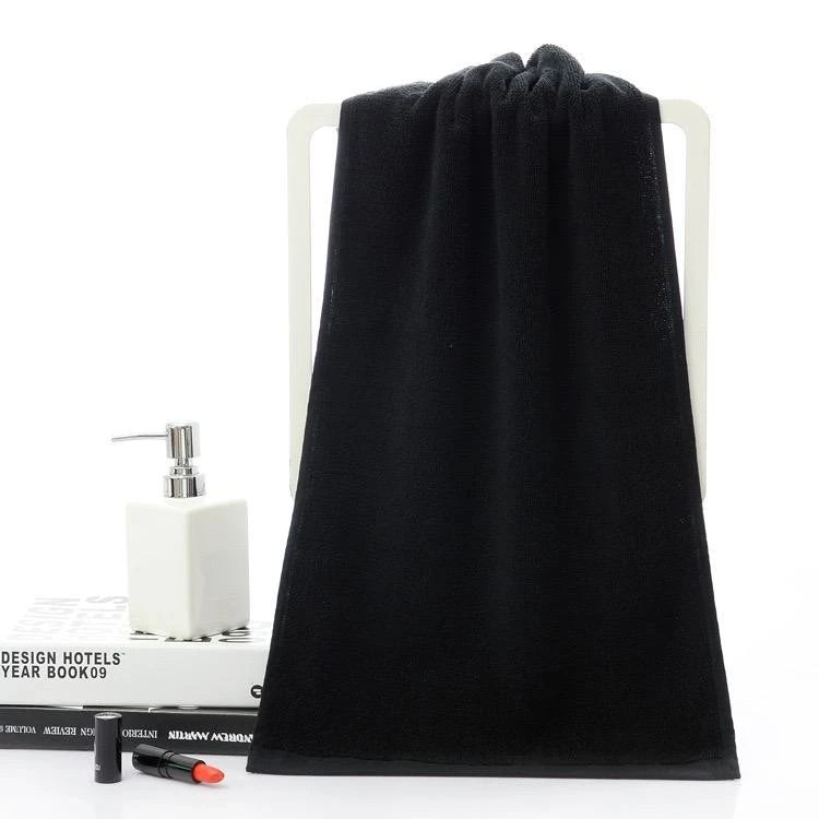 Black Super Absorbent Soft Microfiber Black Bath Towel Gym Spa Hotel Towel