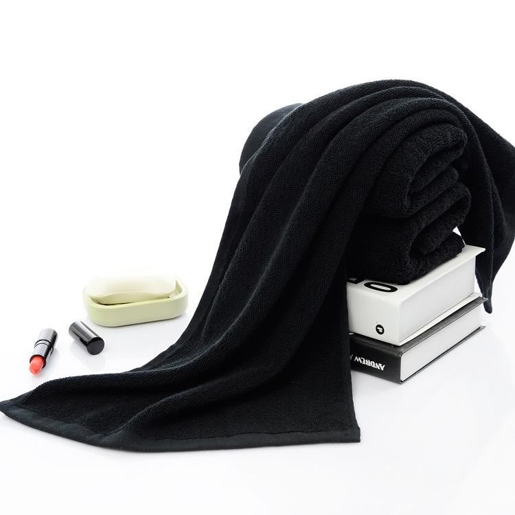 Black Super Absorbent Soft Microfiber Black Bath Towel Gym Spa Hotel Towel