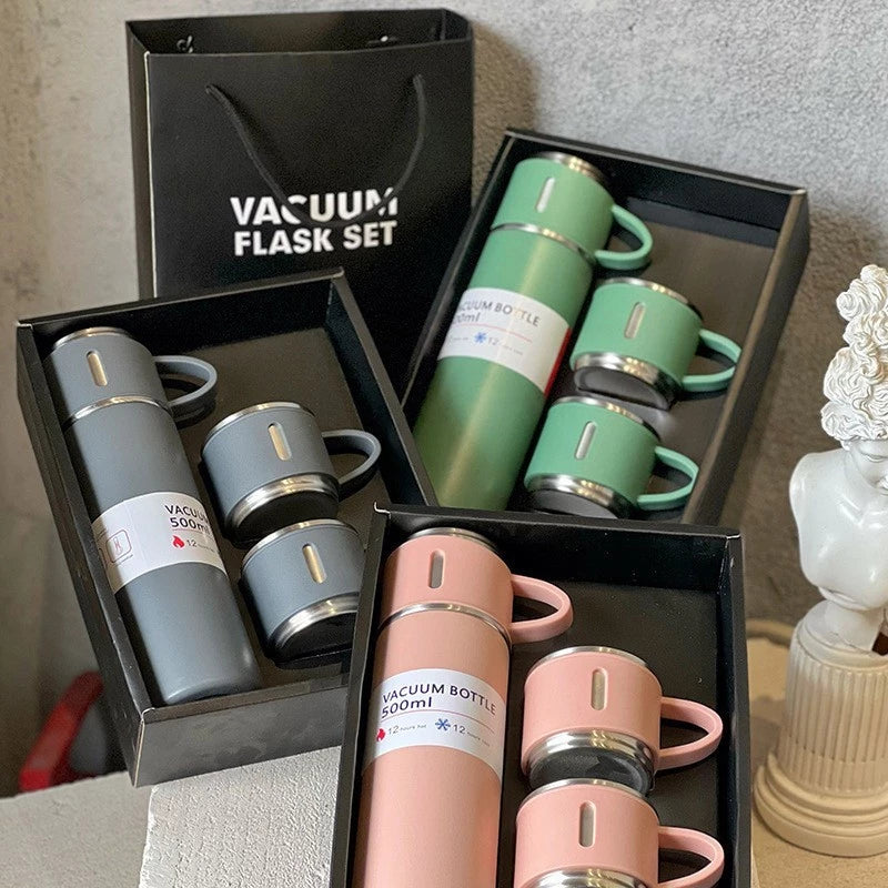 Vacuum Thermos Flask set cup Top Grade Stainless Steel Gift Modern Tumbler Box Bottle Coffee