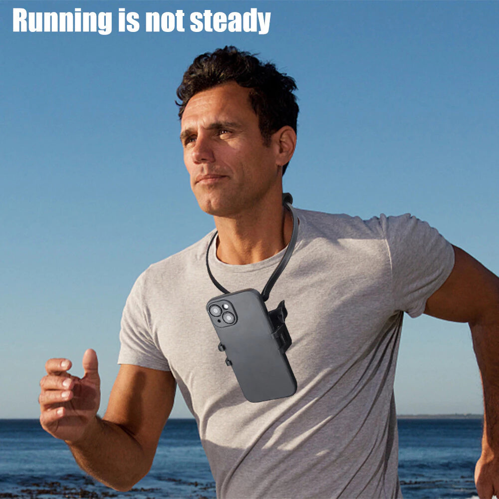 360° Rotatable Neck Phone Holder Universal for Sports Running Cycling Gym Hands Free Mobile Stand