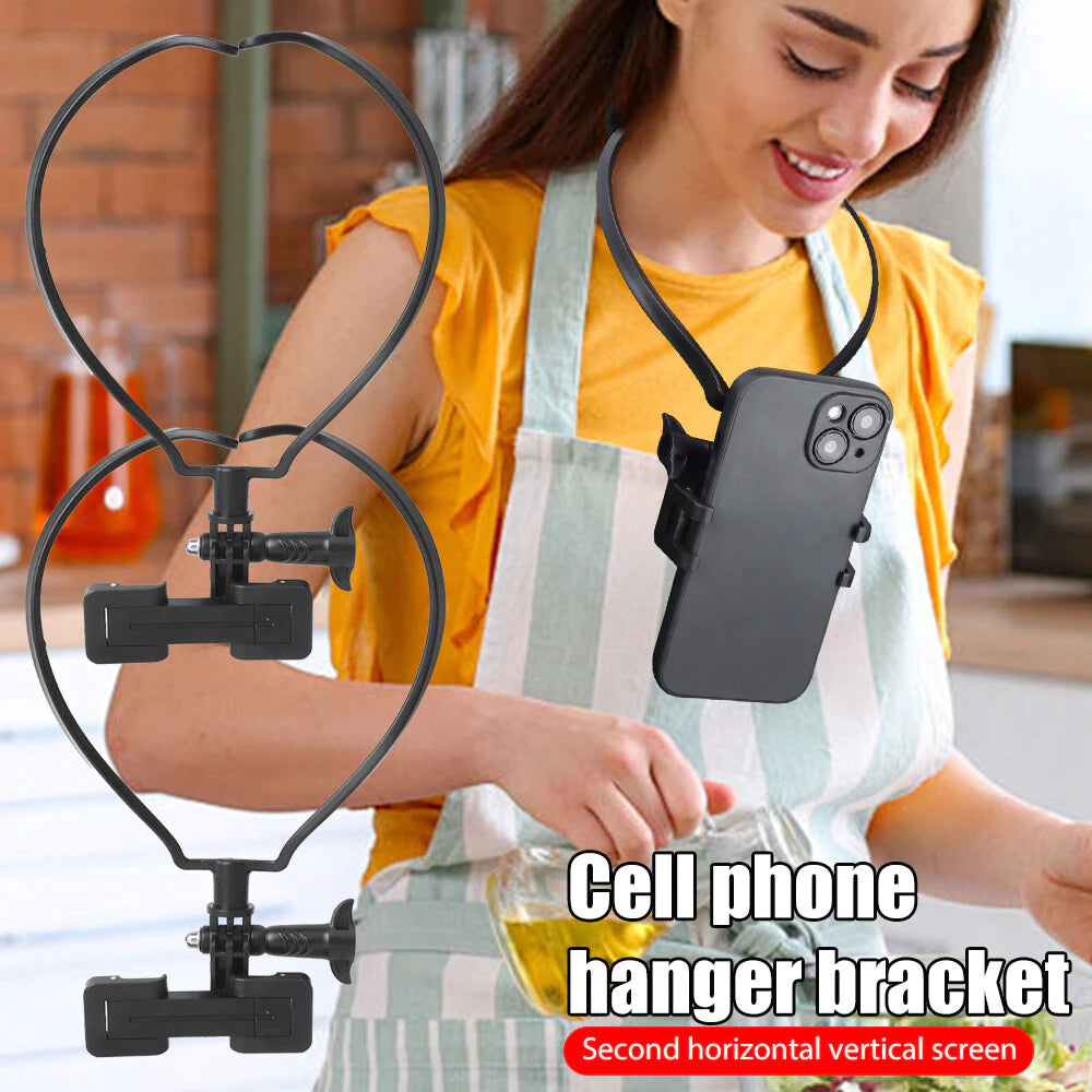 360° Rotatable Neck Phone Holder Universal for Sports Running Cycling Gym Hands Free Mobile Stand