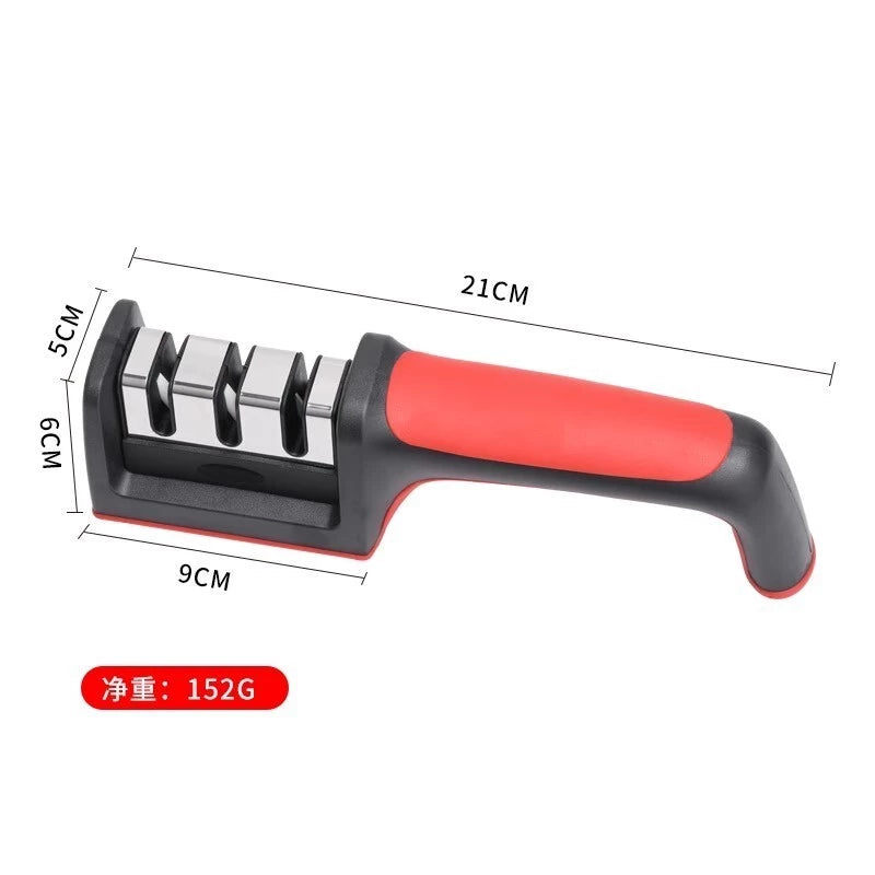 Kitchen Multi-Functional Three-Slot Knife Sharpener Black and Red Three-Stage Quick Knife Sharpen No ratings yet 0 Sold