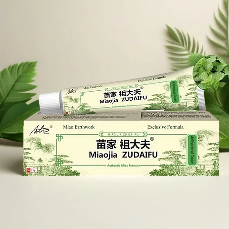 Miao Jia Zudaifu Herbal Skin Cream Soothes Itching from Eczema and Psoriasis, 15g