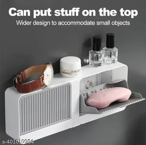Double Grid Soap Holder Flip Box Storage