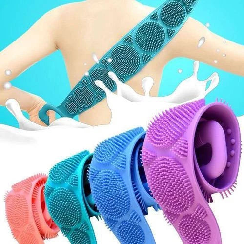 Silicone Body Scrubber Bath Brush Exfoliating Shower Brush Bath Belt Body Scrub Back Massage Brush
