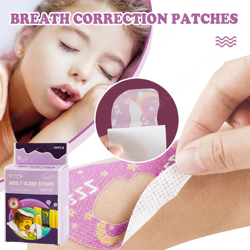 30pcs Sleep Strips Gentle Mouth Tape Nose Sleeping Less Mouth Breathing Anti-Snoring Strips