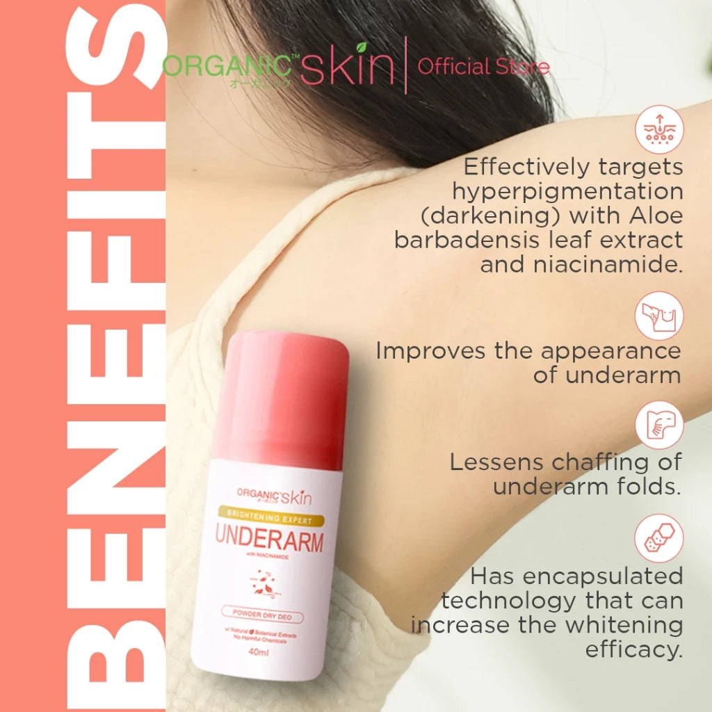Organic Skin Japan Intensive Whitening Underarm Powder Dry Deodorant Deo Roll on