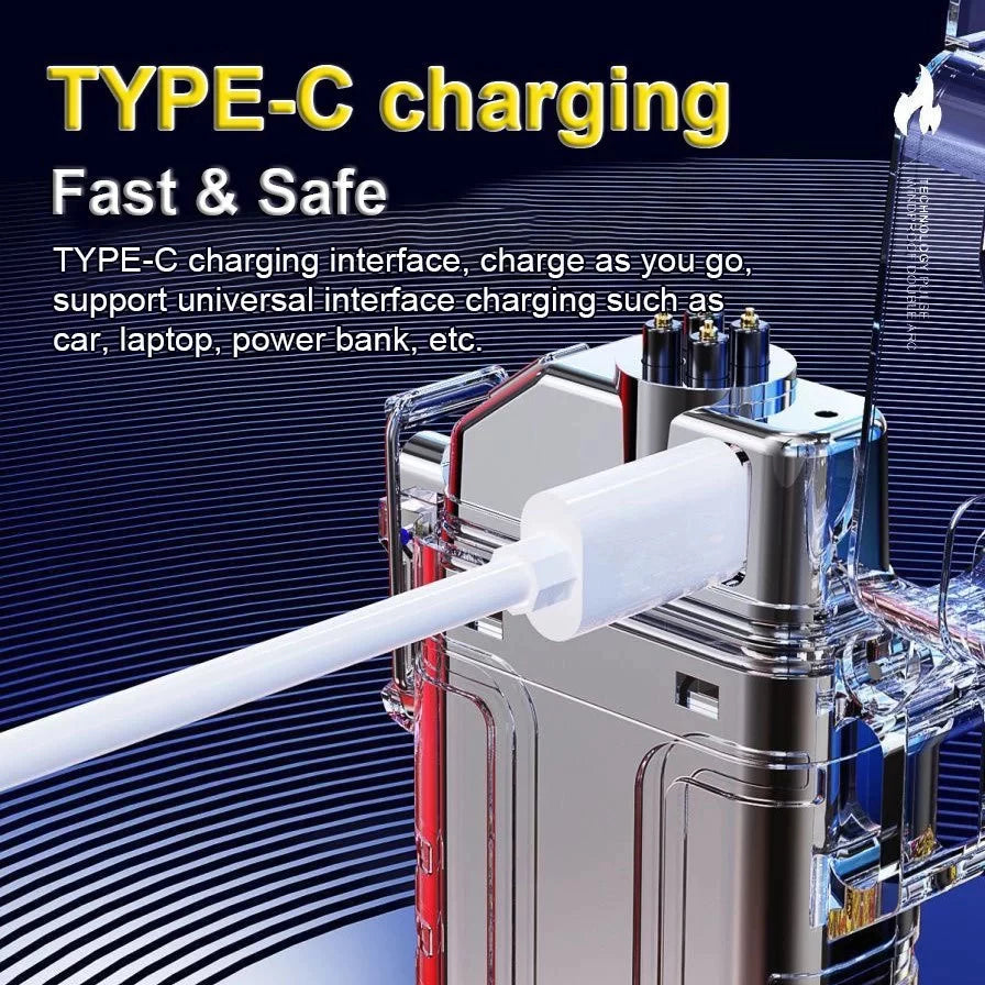 Portable Arc Lighter Electric Lighter Type C Lighter With Flashlight Rechargeable Keychain Light