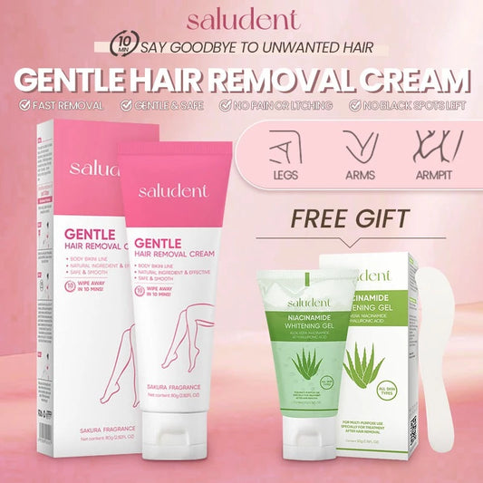 Saludent Gentle Hair Removal Cream Body care Not Stimulating 80g+Nykaa Aloe Whitening Gel