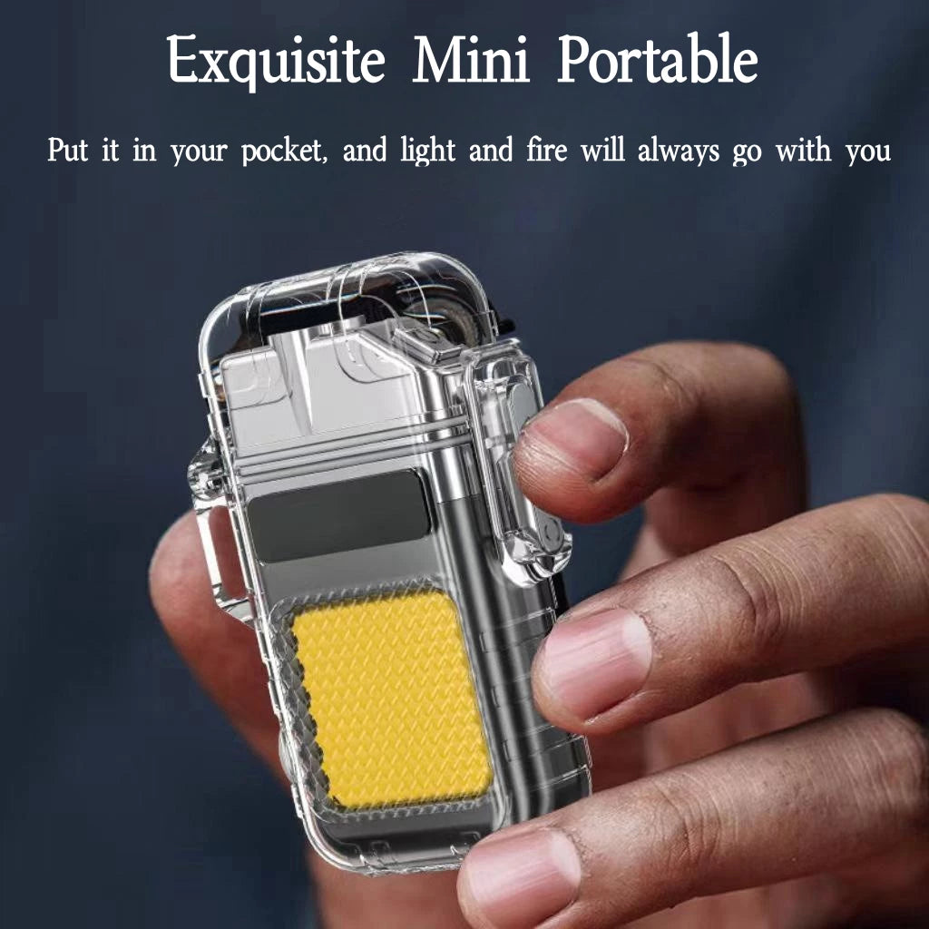 Portable Arc Lighter Electric Lighter Type C Lighter With Flashlight Rechargeable Keychain Light