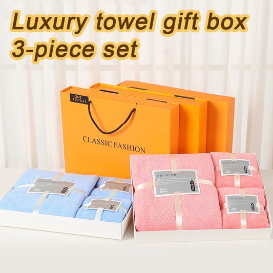 Thirstquell 3-in-1 Microfiber Coral Velvet Bath Towel Set – Ultra-Absorbent, Gift-Ready Towels