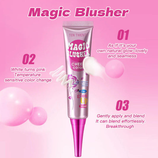 Ten Twenty Magic Blusher Liquid Blush – Long Lasting Waterproof Blush On Cream for Cheeks Pink Blush
