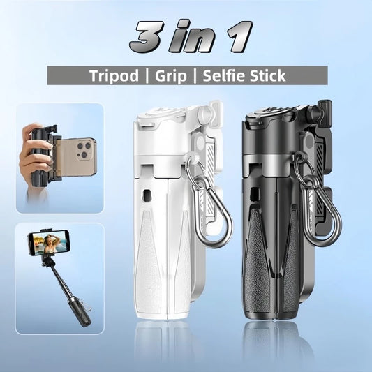Selfie Stick Mini Extendable Phone Grip Tripod with Bluetooth Remote Shooting Vlog Video