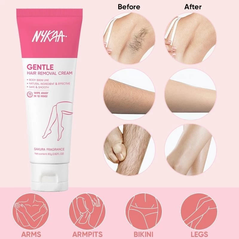 Saludent Gentle Hair Removal Cream Body care Not Stimulating 80g+Nykaa Aloe Whitening Gel
