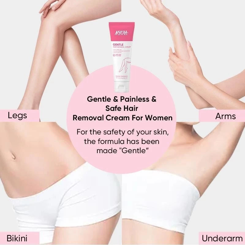 Saludent Gentle Hair Removal Cream Body care Not Stimulating 80g+Nykaa Aloe Whitening Gel
