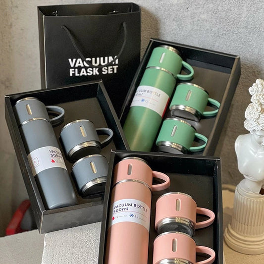 Vacuum Thermos Flask set cup Top Grade Stainless Steel Gift Modern Tumbler Box Bottle Coffee