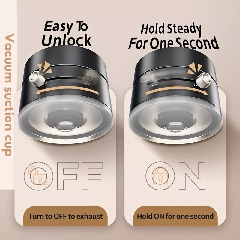 Vacuum Suction Magnetic Phone Holder with Strong Hold and 360° Rotation